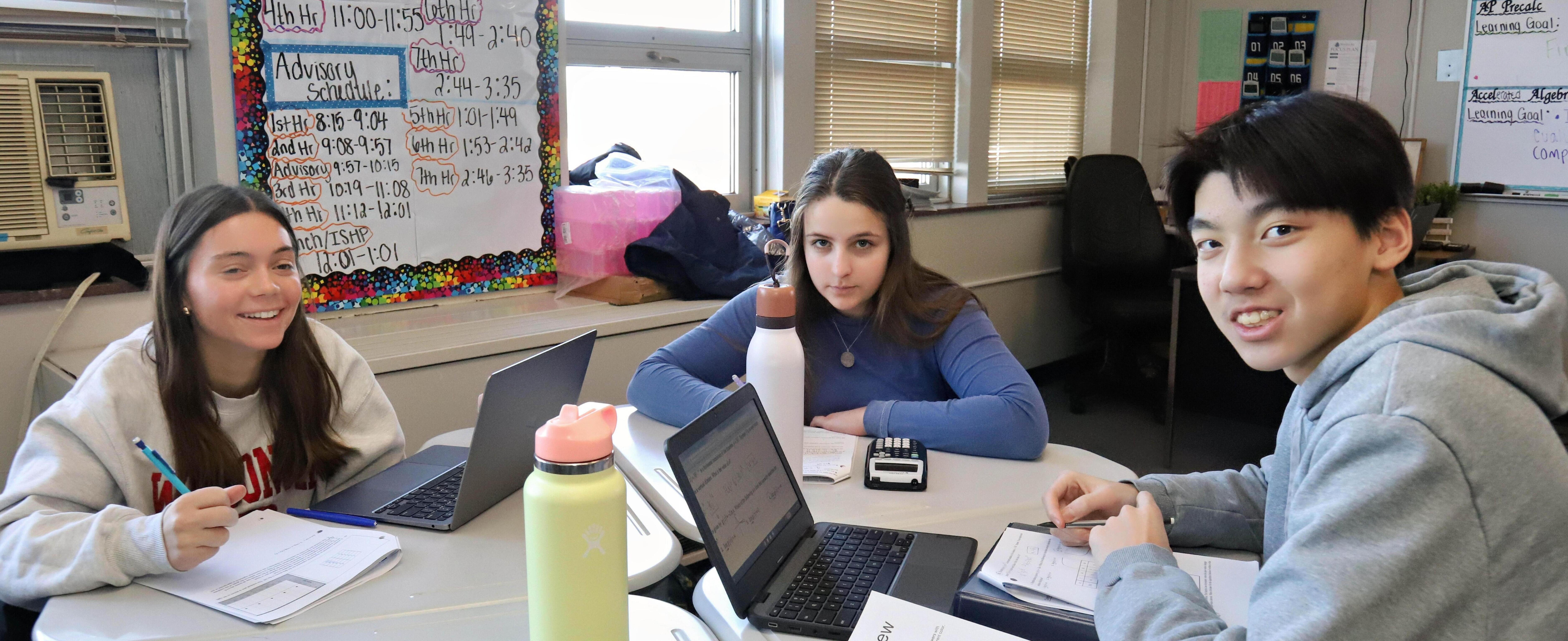 Students studying