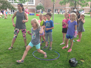 students participating in the second grade olympics